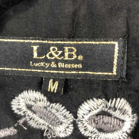 Velvet Embroidery Cardigan Womens Medium Black Boho Art to Wear Event L&B - Picture 9 of 16